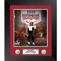 Tom Brady 7 Time Super Bowl Champion Banner Special Edition Gold Coin Photo Mint