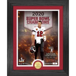 Tom Brady 7 Time Super Bowl Champion Banner Bronze Coin Photo Mint