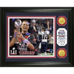 Tom Brady "Super Bowl 51 Trophy" Bronze Coin Photo Mint
