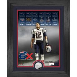 Tom Brady 6X Super Bowl Champion Silver Coin Photo Mint