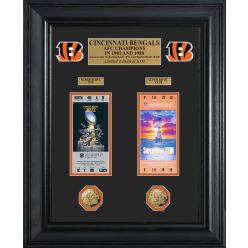 Cincinnati Bengals Super Bowl Ticket and Game Coin Collection Framed