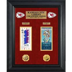 Kansas City Chiefs 2-Time Super Bowl Champions Deluxe Gold Coin & Ticket Collection