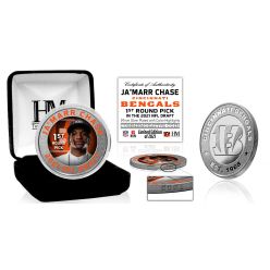 Ja'Marr Chase Cincinnati Bengals 2021 NFL Draft 1st Round Pick Silver Mint Coin