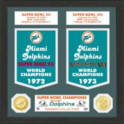 Miami Dolphins Super Bowl Banner Collection Bronze Coin Photo Mint