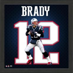 Tom Brady New England Patriots Impact Jersey Frame