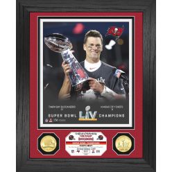 Tom Brady Super Bowl 55 Champion Trophy Bronze Coin Photo Mint