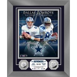 Troy Aikman & Michael Irvin Dynamic Duo Silver Coin Photo Mint