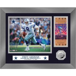 Tory Aikman Super Bowl XXVII MVP Silver Coin Ticket Photo Mint