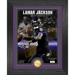 Lamar Jackson Signature Bronze Coin Signature Photo Mint