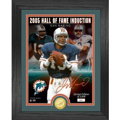 Dan Marino Dolphins Hall of Fame Induction Bronze Coin Signature Photo Mint