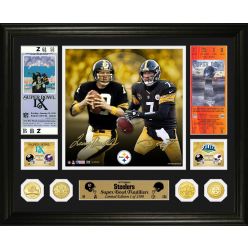 Terry Bradshaw & Ben Roethlisberger Steelers Super Bowl Traditions Bronze Coin Photo Mint