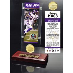 Randy Moss 2018 Pro Football HOF Induction Ticket & Bronze Coin Acrylic Desk Top