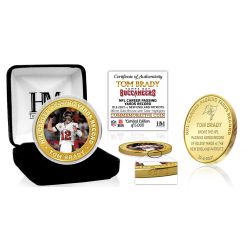 Tom Brady Career Passing Yards Record Bronze Coin
